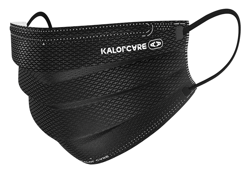 kalorcare disposable curved fashion face mask in black